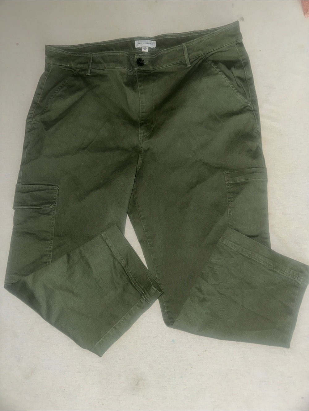 Mens Size 20 Free Assembly Olive Green Cargo Pants